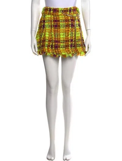 Pre-owned Ramy Brook Wool Mini Skirt In Yellow
