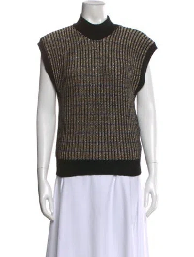 Pre-owned Ramy Brook Wool Mock Neck Sweatshirt In Multi