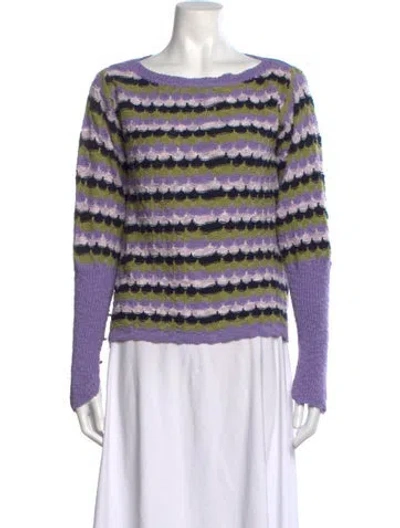Pre-owned Ramy Brook Wool Patterned Sweater In Purple