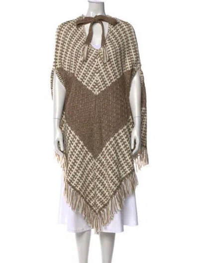 Pre-owned Ramy Brook Wool Patterned Sweater W/ Tags In Neutrals