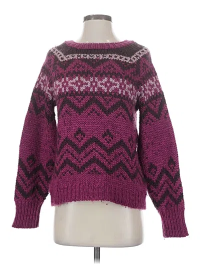 Pre-owned Ramy Brook Wool Pullover Sweater In Purple