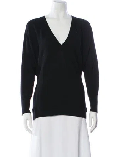 Pre-owned Ramy Brook Wool V-neck Sweater In Black