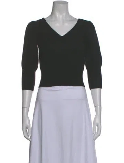 Pre-owned Ramy Brook Wool V-neck Sweater In Gray