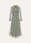 Ramy Brook Wyatt Tartan Midi Dress In Dark Sage Tartan