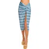 Ramy Brook Xana Metallic Chevron Cover-up Skirt In Blue