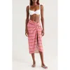 Ramy Brook Xana Metallic Chevron Cover-up Skirt