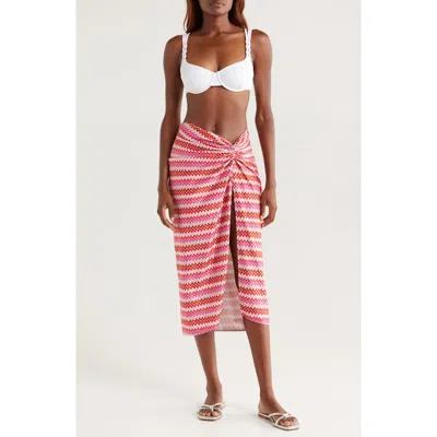 Ramy Brook Xana Metallic Chevron Cover-up Skirt
