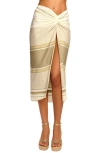 Ramy Brook Xana Textured Stripe Cover-up Skirt In Sandstone Stripe