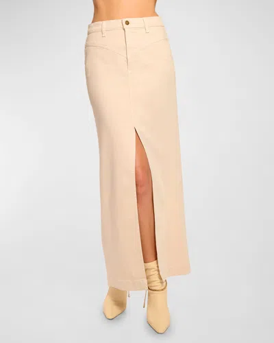 Ramy Brook Xavier Denim Maxi Skirt In Bone Denim