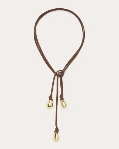 Ramy Brook Yara Suede Tie Necklace In Brown