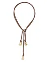 Ramy Brook Yara Triple Nugget Suede Lariat Necklace, 48 In Brown