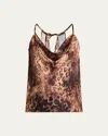 Ramy Brook Yohana Leopard Print Cowl Neck Camisole In Leopard