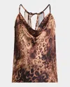 Ramy Brook Yohana Leopard Print Cowl Neck Camisole In Leopard