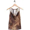 Ramy Brook Yohana Leopard Print Cowl Neck Camisole In Brown