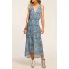 Ramy Brook Yuka Sleeveless High/low Maxi Dress In Chambray Burnout