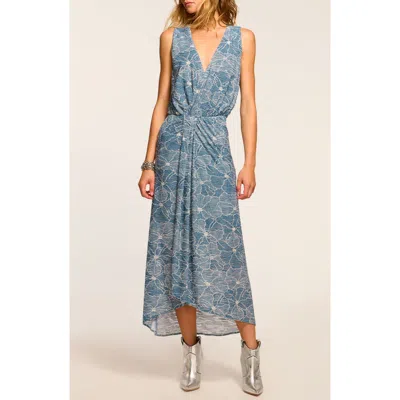 Ramy Brook Yuka Sleeveless High/low Maxi Dress In Chambray Burnout