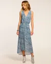 Ramy Brook Yuka V-neck Midi Dress In Chambray Burnout