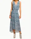 Ramy Brook Yuka V-neck Midi Dress In Chambray Burnout In Blue