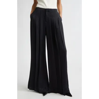 Ramy Brook Yvette Satin Wide Leg Pants In Black