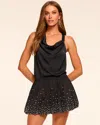 Ramy Brook Yvonne Cotton Poplin Embellished Bubble Skirt In Black
