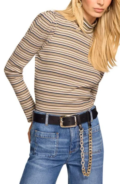Ramy Brook Yvonne Striped Knit Mock Neck Top In Multi