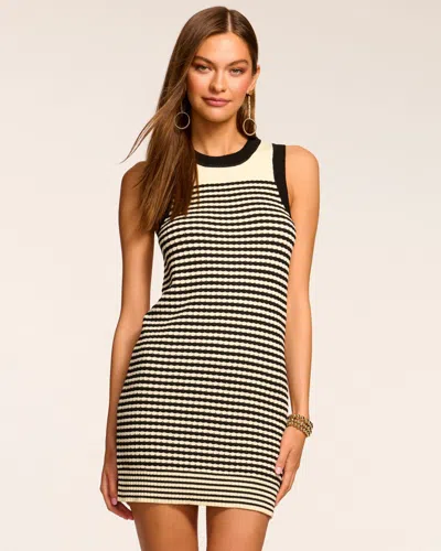 Ramy Brook Zahra Knit Sleeveless Mini Dress In Black Textured
