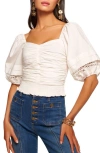 RAMY BROOK ZAYLA RUCHED PUFF SLEEVE TOP