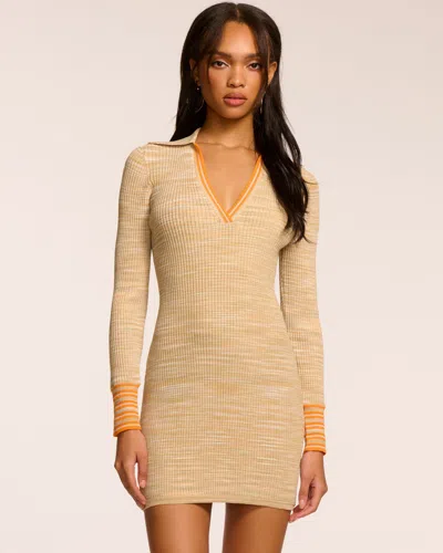 Ramy Brook Zeeva Knit Long Sleeve Mini Dress In Mango Stripe