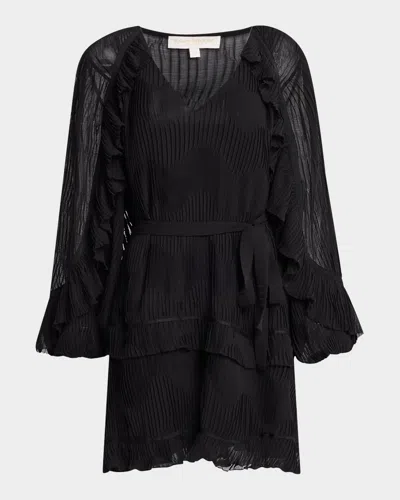 Ramy Brook Zelda Pleated Mini Dress In Black