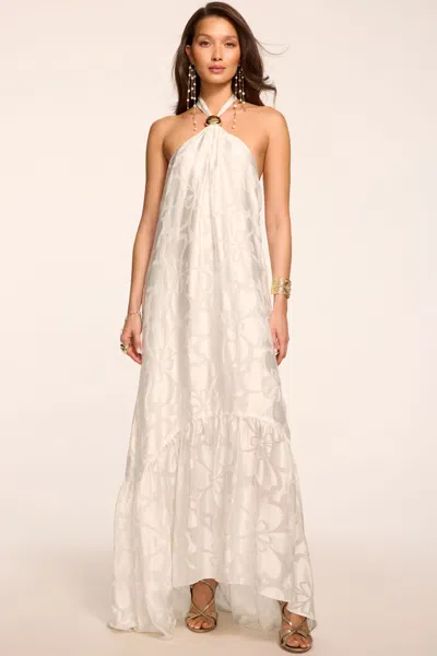 Ramy Brook Zelda Printed Halter Maxi Dress In White