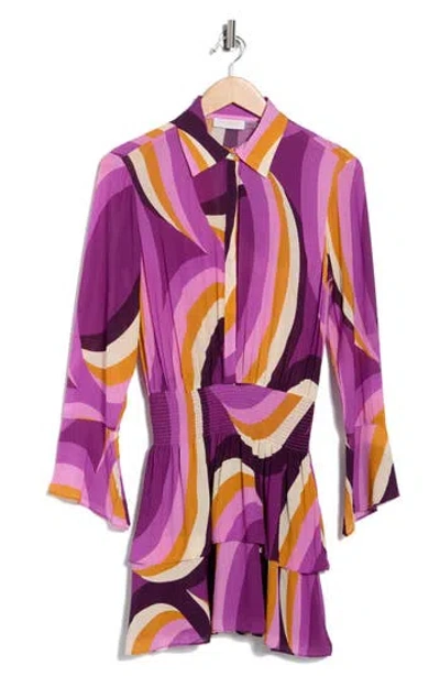 Ramy Brook Zella Long Sleeve Shirtdress In Purple