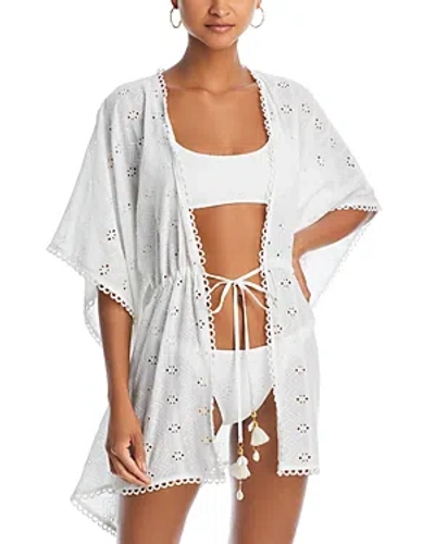 Ramy Brook Zelma Swim Cover Up Tunic In White/sand