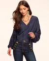 Ramy Brook Zenaida Embellished Off-the-shoulder Blouse In Blue