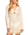 Ramy Brook Cassie Zigzag Long Sleeve Knit Cover-up Dress In Neutral