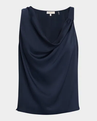 Ramy Brook Zoe Draped Satin Blouse In Blue