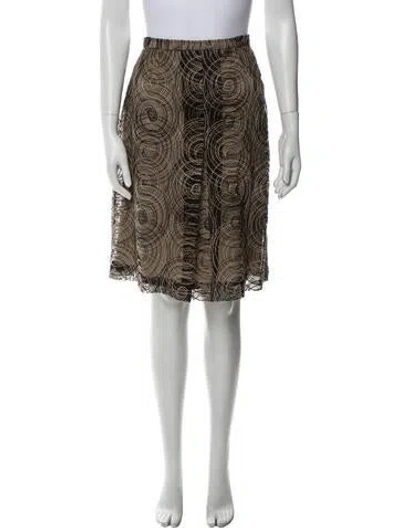 Pre-owned Randi Rahm Printed Knee-length Skirt In Neutral