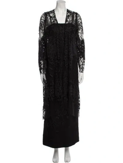 Pre-owned Randi Rahm Vintage Long Dress In Black