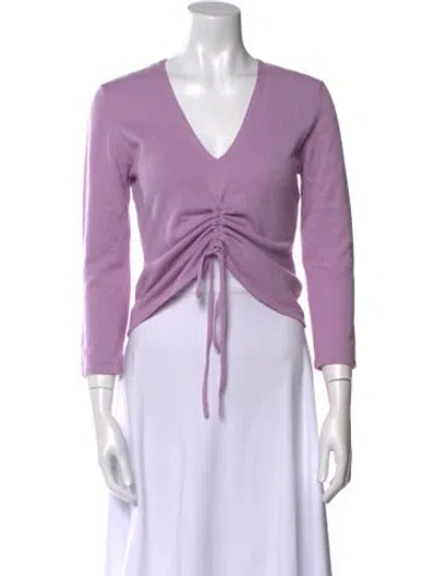 Pre-owned Randolph Duke Cashmere V-neck Sweater In Purple