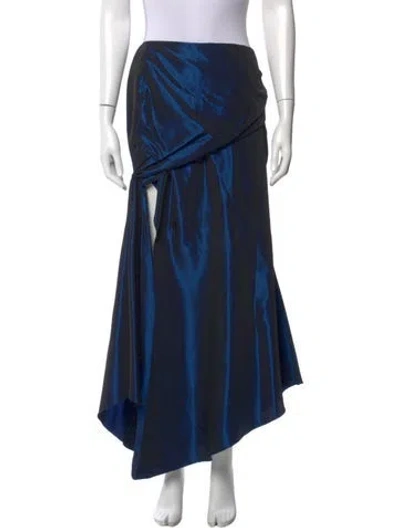 Pre-owned Randolph Duke Ruffle Embellishment Long Skirt In Blue