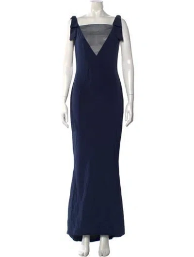 Pre-owned Randolph Duke Silk Long Dress In Blue