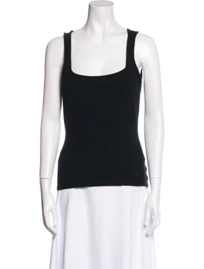 Pre-owned Randolph Duke Square Neckline Sleeveless Top In Black