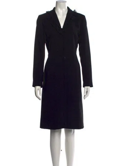 Pre-owned Randolph Duke V-neck Knee-length Dress In Black