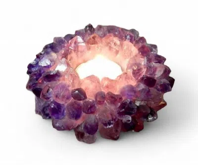 Random House Group Amethyst Point Candle Holder In Purple In Blue