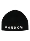 Random Identities Slogan-embroidered Ribbed-knit Beanie In 1 Black