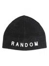 Random Identities Embroidered-logo Brushed Beanie In Black