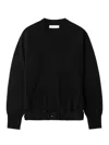 Random Identities Wool Blend Sweater With V-neckline And Belt Detail In Black