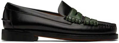 RANDOM IDENTITIES BLACK & GREEN SEBAGO EDITION DOUBLE PENNY DAN LOAFERS