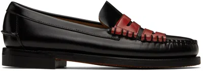 Random Identities Black & Red Sebago Edition Double Penny Dan Loafers