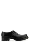 Random Identities Black Leather Lace-up Shoes In Black