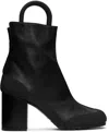 Random Identities Leather Handle Booties With Vibram Sole 8cm In 10000 Black